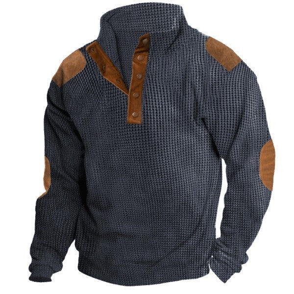 Men's Printed Stand Collar Casual Sweatshirt